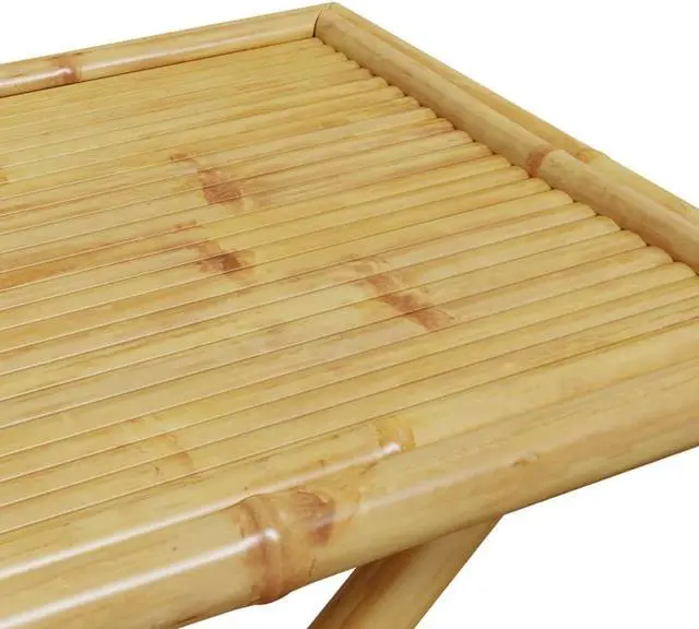 Alt view image 7 of 7 - vidaXL Folding Patio Table Rectangular Garden Table Outdoor Furniture Bamboo