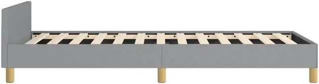 Alt view image 16 of 18 - vidaXL Bed Frame with Headboard Light Gray 39.4"x79.9" Twin XL Fabric