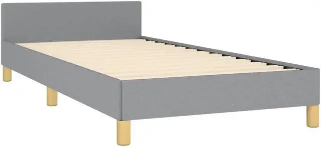 Alt view image 14 of 18 - vidaXL Bed Frame with Headboard Light Gray 39.4"x79.9" Twin XL Fabric