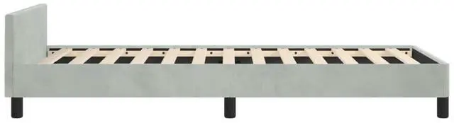 Alt view image 15 of 17 - vidaXL Bed Frame with Headboard Light Gray 39.4"x74.8" Twin Velvet