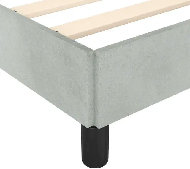 Alt view image 17 of 18 - vidaXL Bed Frame with Headboard Light Gray 76"x79.9" King Velvet