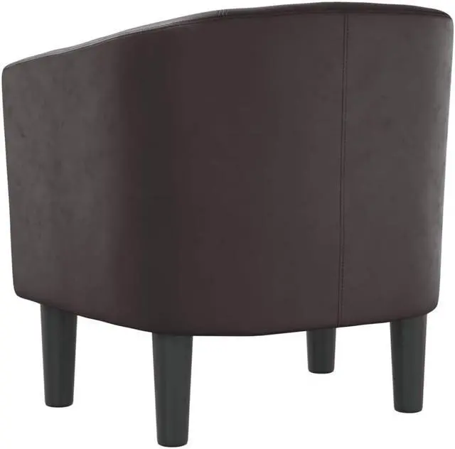 Alt view image 5 of 7 - vidaXL Tub Chair Accent Barrel Armchair for Living Room Brown Faux Leather
