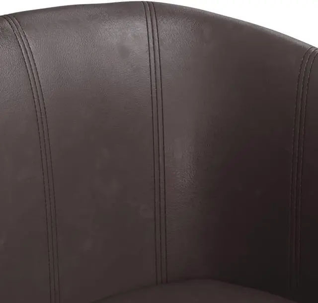 Alt view image 6 of 7 - vidaXL Tub Chair Accent Barrel Armchair for Living Room Brown Faux Leather