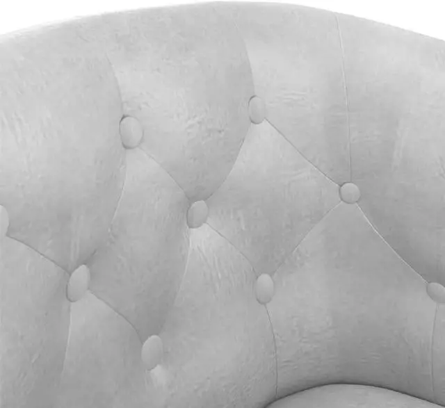 Alt view image 6 of 7 - vidaXL Tub Chair with Footstool Accent Barrel Armchair Silver Faux Leather