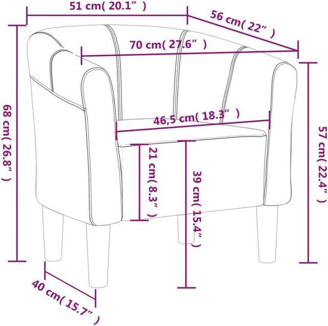 Alt view image 4 of 7 - vidaXL Tub Chair Accent Comfy Barrel Armchair for Living Room Dark Gray Fabric