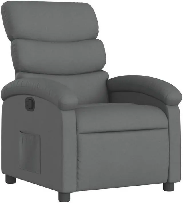 Alt view image 2 of 6 - vidaXL Recliner Chair Adjustable Reclining Chair for Elderly Dark Gray Fabric