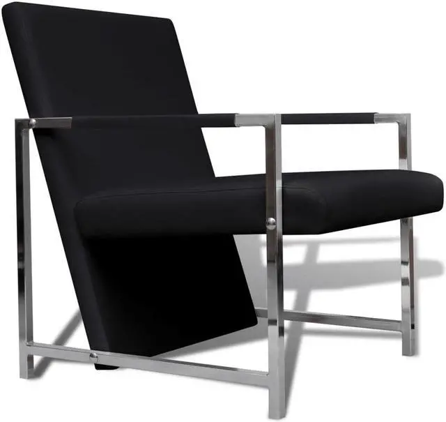 Alt view image 11 of 11 - vidaXL Armchair Lounge Chair for Home Office Living Room Black Faux Leather