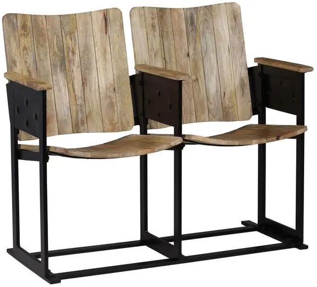 Alt view image 13 of 15 - vidaXL 2-Seater Bench Solid Mango Wood and Steel