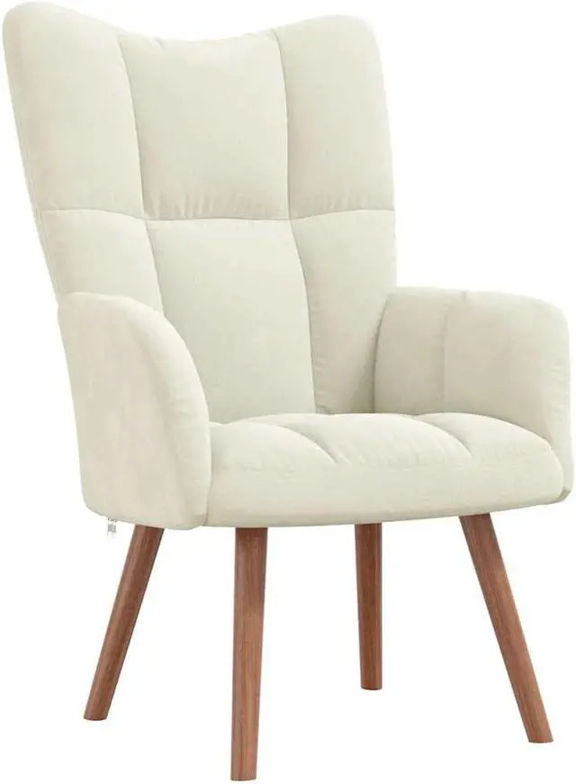 Alt view image 2 of 7 - vidaXL Relaxing Chair Accent Living Room Seating Furniture Cream White Velvet