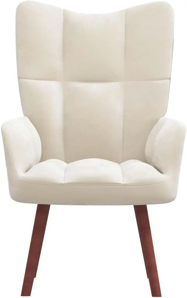 Alt view image 3 of 7 - vidaXL Relaxing Chair Accent Living Room Seating Furniture Cream White Velvet