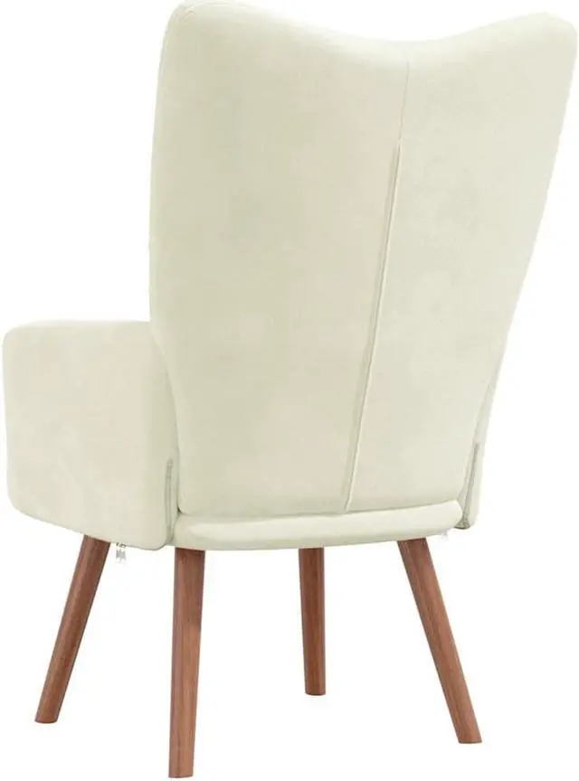 Alt view image 5 of 7 - vidaXL Relaxing Chair Accent Living Room Seating Furniture Cream White Velvet