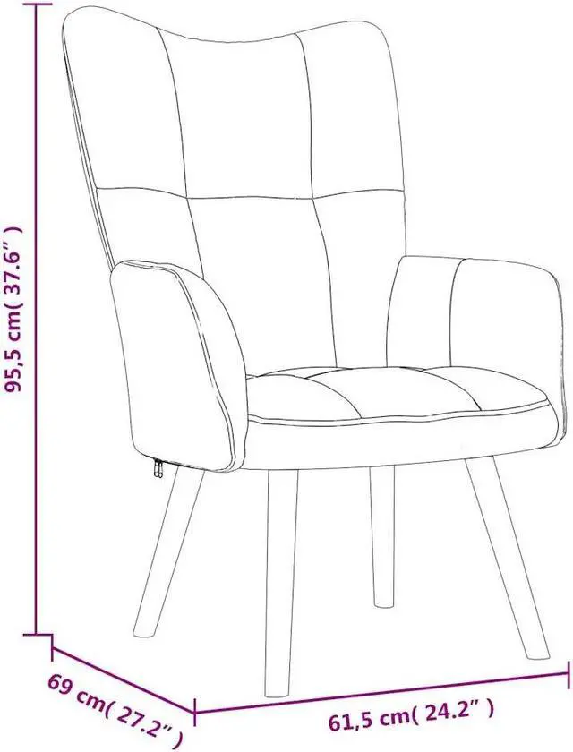 Alt view image 4 of 7 - vidaXL Relaxing Chair Accent Living Room Seating Furniture Cream White Velvet