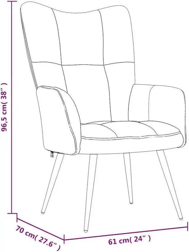 Alt view image 4 of 7 - vidaXL Relaxing Chair Accent Seating Living Room Furniture Light Gray Velvet