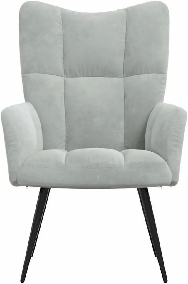 Alt view image 3 of 7 - vidaXL Relaxing Chair Accent Seating Living Room Furniture Light Gray Velvet