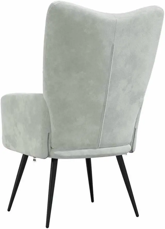 Alt view image 5 of 7 - vidaXL Relaxing Chair Accent Seating Living Room Furniture Light Gray Velvet