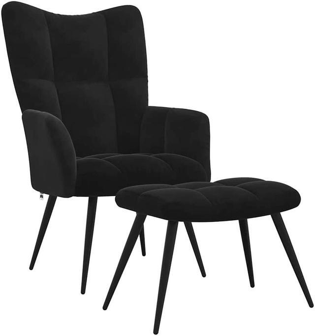 Alt view image 2 of 7 - vidaXL Relaxing Chair with a Stool Accent Living Room Furniture Black Velvet