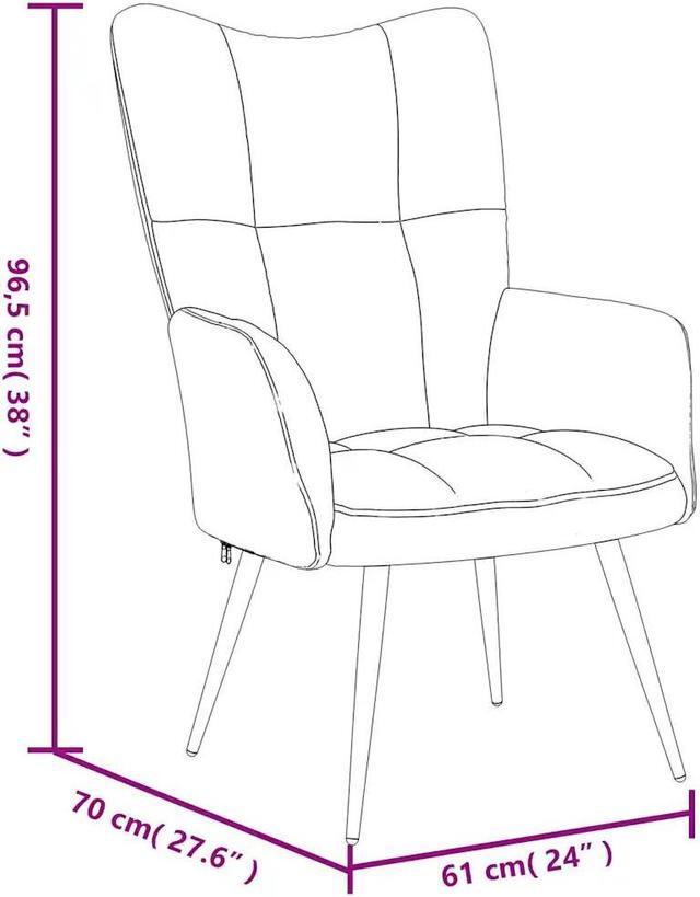 Alt view image 4 of 7 - vidaXL Relaxing Chair with a Stool Accent Living Room Furniture Black Velvet