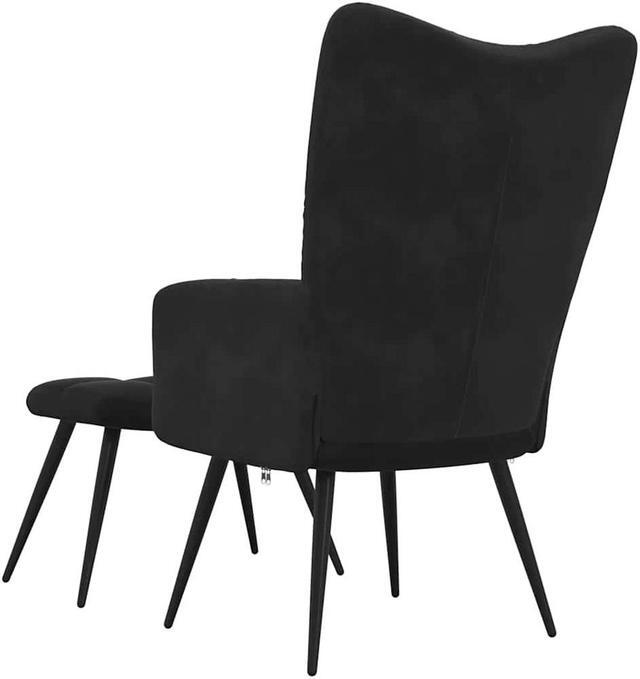 Alt view image 5 of 7 - vidaXL Relaxing Chair with a Stool Accent Living Room Furniture Black Velvet