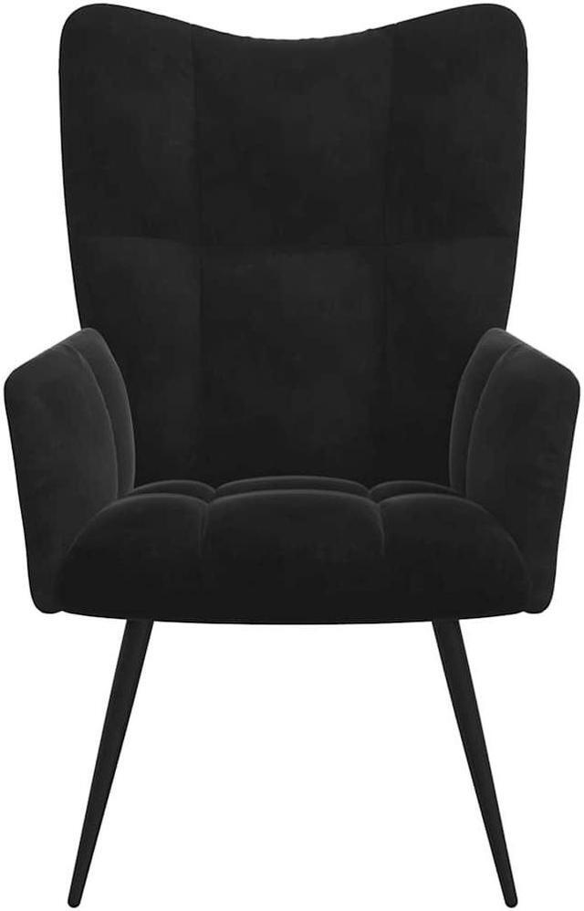 Alt view image 7 of 7 - vidaXL Relaxing Chair with a Stool Accent Living Room Furniture Black Velvet
