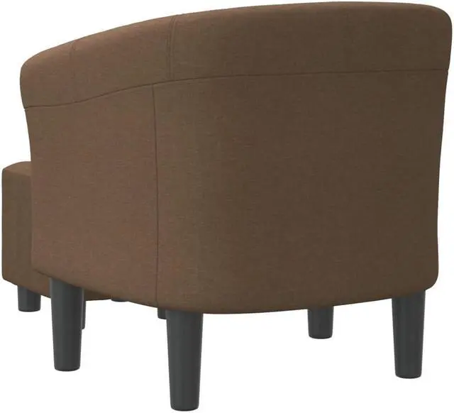 Alt view image 5 of 7 - vidaXL Tub Chair with Footstool Barrel Armchair for Living Room Brown Fabric
