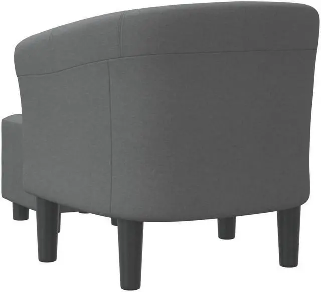 Alt view image 5 of 7 - vidaXL Tub Chair with Footstool Armchair for Living Room Dark Gray Fabric