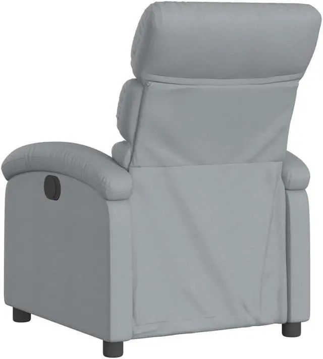 Alt view image 5 of 7 - vidaXL Massage Recliner Chair Adjustable Reclining Armchair Light Gray Fabric