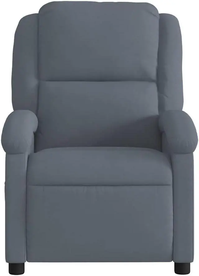 Alt view image 5 of 5 - vidaXL Massage Recliner Chair Adjustable Reclining Armchair Dark Gray Velvet