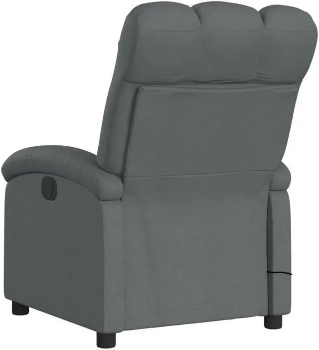 Alt view image 6 of 7 - vidaXL Massage Recliner Chair Adjustable Reclining Armchair Dark Gray Fabric