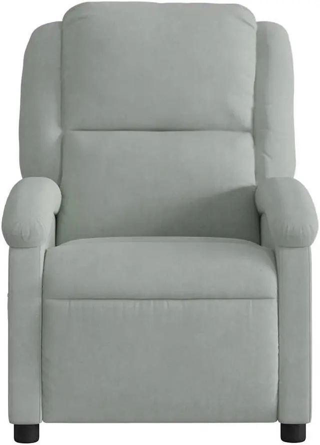 Alt view image 5 of 5 - vidaXL Massage Recliner Chair Reclining Armchair for Elderly Light Gray Velvet