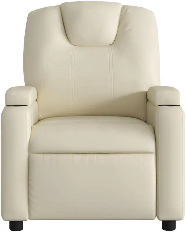 Alt view image 5 of 5 - vidaXL Massage Recliner Chair Reclining Armchair for Elderly Cream Faux Leather