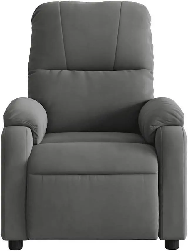 Alt view image 5 of 5 - vidaXL Massage Recliner Chair Reclining Armchair Dark Gray Microfiber Fabric