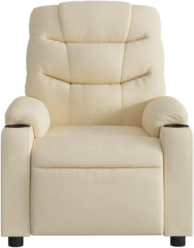 Alt view image 5 of 5 - vidaXL Massage Recliner Chair Adjustable Armchair Home Theater Cream Fabric