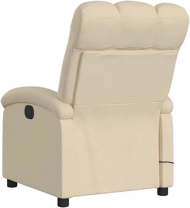 Alt view image 5 of 5 - vidaXL Massage Recliner Chair Adjustable Home Theater Cinema Cream Fabric