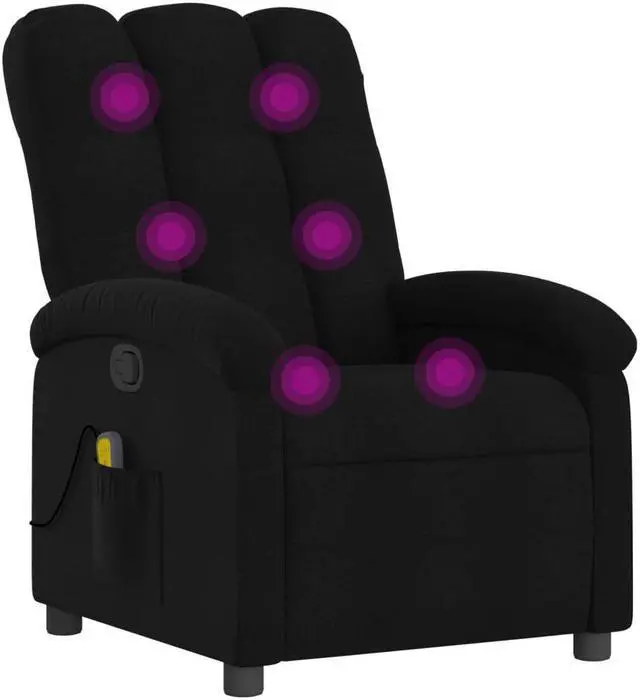 Alt view image 2 of 5 - vidaXL Massage Recliner Chair Adjustable Home Theater Cinema Black Fabric