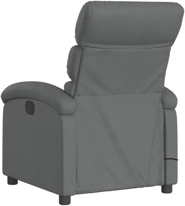 Alt view image 6 of 7 - vidaXL Massage Recliner Chair Adjustable Reclining Armchair Dark Gray Fabric