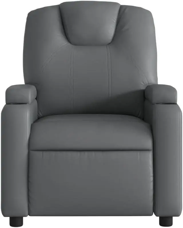 Alt view image 5 of 5 - vidaXL Massage Recliner Chair Reclining Armchair for Elderly Gray Faux Leather