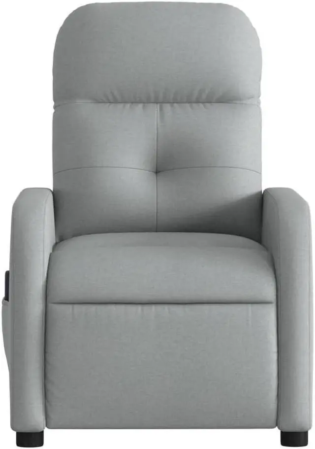 Alt view image 5 of 5 - vidaXL Massage Recliner Chair Adjustable Reclining Armchair Light Gray Fabric