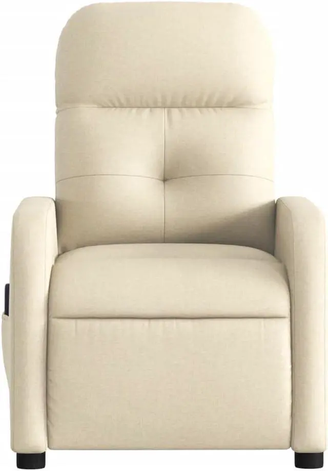 Alt view image 5 of 5 - vidaXL Massage Recliner Chair Adjustable Armchair Home Theater Cream Fabric