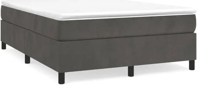 Alt view image 13 of 13 - vidaXL Bed Frame Box Spring Bed Frame Base Dark Gray 59.8"x79.9" Queen Velvet