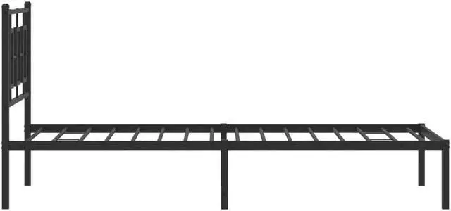 Alt view image 6 of 6 - vidaXL Metal Bed Frame with Headboard Bedroom Furniture Black 39.4"x78.7"
