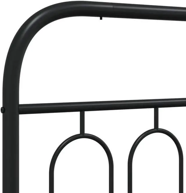Alt view image 6 of 6 - vidaXL Metal Bed Frame with Headboard Bedroom Furniture Black 39.4"x78.7"