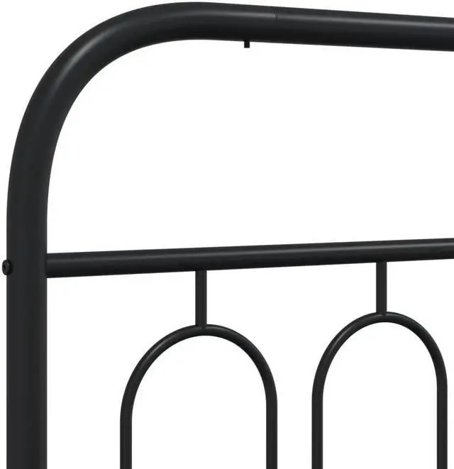 Alt view image 6 of 6 - vidaXL Metal Bed Frame with Headboard Bedroom Furniture Black 59.1"x78.7"