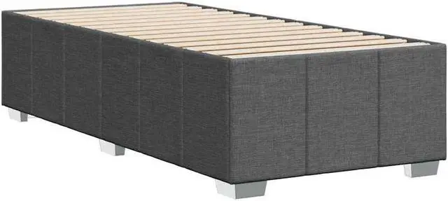 Alt view image 5 of 6 - vidaXL Bed Frame Upholstered Bedstead Mattress Base Dark Gray Twin XL Fabric