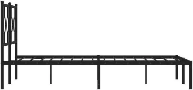 Alt view image 6 of 6 - vidaXL Metal Bed Frame with Headboard Platform Furniture Black 59.1"x78.7"