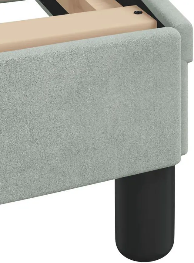 Alt view image 6 of 6 - vidaXL Bed Frame with Headboard Base Light Gray 39.4"x79.9" Twin XL Velvet