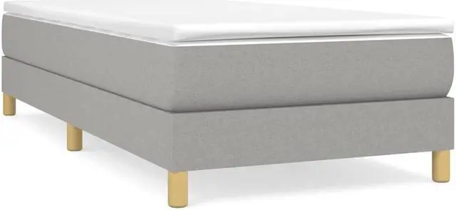 Alt view image 17 of 17 - vidaXL Bed Frame Box Spring Bed Frame Base Light Gray 39.4"x74.8" Twin Fabric