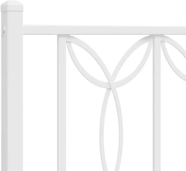 Alt view image 6 of 6 - vidaXL Metal Bed Frame with Headboard Bedroom Furniture White 39.4"x78.7"