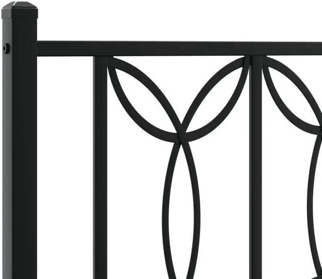 Alt view image 6 of 6 - vidaXL Metal Bed Frame with Headboard Bedroom Furniture Black 59.1"x78.7"