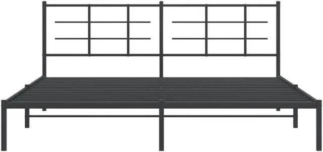 Alt view image 3 of 7 - vidaXL Metal Bed Frame with Headboard Bedroom Furniture Black 76"x79.9" King