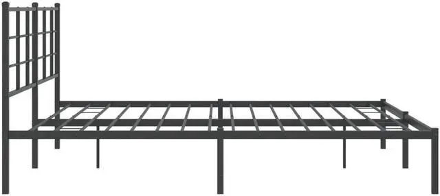Alt view image 6 of 7 - vidaXL Metal Bed Frame with Headboard Bedroom Furniture Black 76"x79.9" King
